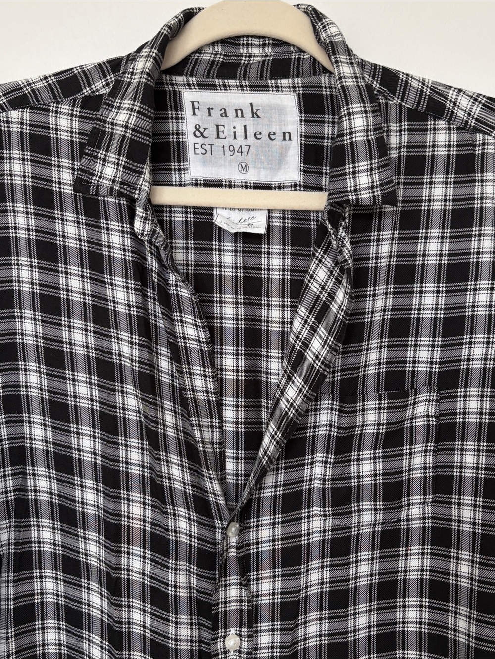 Frank & Eileen Plaid Black and White Casual Button-Down Shirt - Picture 2 of 9